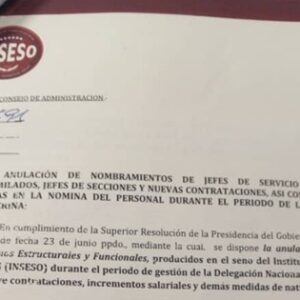 Documentos del INSESO sobre la anulación de 37 nombramientos