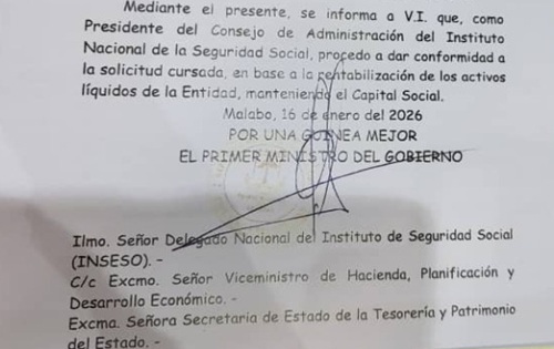 Orden del INSESO para transferir 10.000 millones de FCFA de CCEIBANK a BANGE