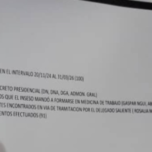 Documentos del INSESO sobre 100 incorporaciones y 91 reclutamientos