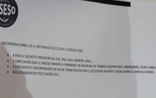 Documentos del INSESO sobre 100 incorporaciones y 91 reclutamientos